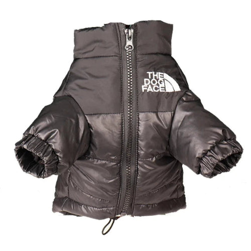 Manteau pour Chihuahua : Doudoune noire the north face – Pratique et chaude, idéale pour votre petit chien ou chat