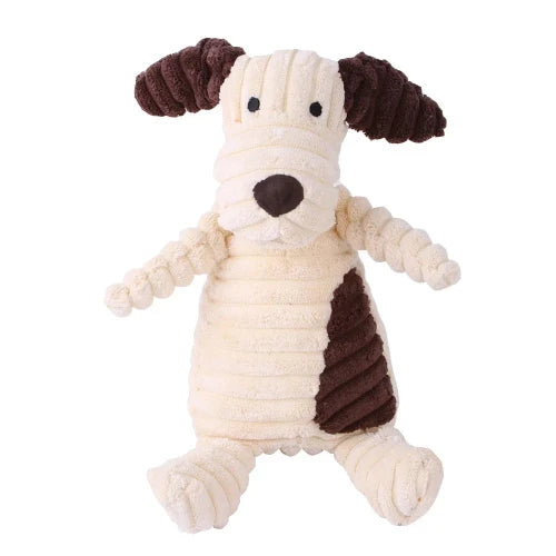 Jouet pour Chihuahua : peluche en forme de chien blanc et marron – Idéal pour occuper et divertir votre petit chien ou chat