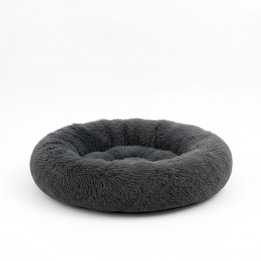 Niche pour petits chiens en forme de nid. Couleur gris foncΓ©. Vendu sur la boutique Mon Petit Chihuahua. Convient aussi aux Chats.