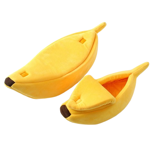 Niche pour Chihuahua : banane jaune – Confort maximal avec intérieur moelleux, parfait pour les petits chiens ou chats