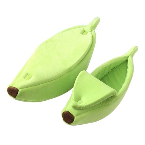 Niche pour Chihuahua : Banane verte – Confort maximal avec intérieur moelleux, parfait pour les petits chiens ou chats