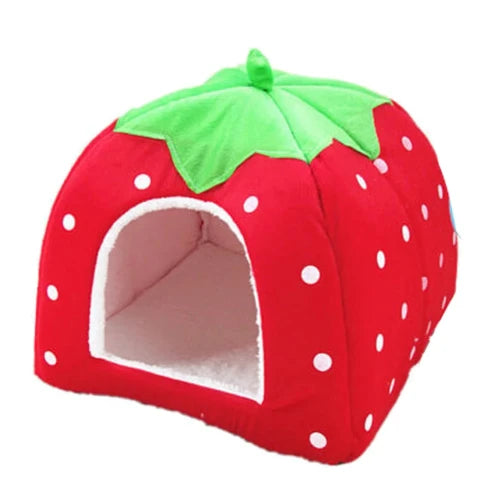 Niche pour Chihuahua en forme de fraise β Confort maximal avec intΓ©rieur moelleux, parfait pour les petits chiens ou chats