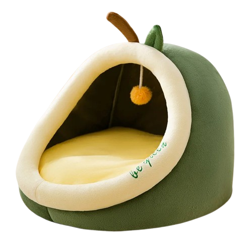 Niche pour Chihuahua en forme de poire â Confort maximal avec intĂ©rieur moelleux, parfait pour les petits chiens ou chats