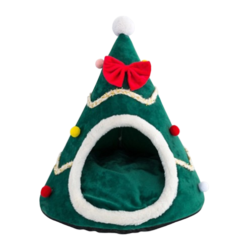 Niche pour Chihuahua en forme de sapin de noĂ«l â Confort maximal, parfait pour les petits chiens ou chats