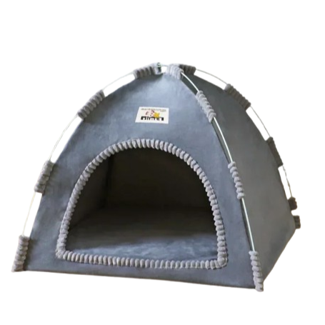 Niche pour Chihuahua : tente gris clair â Confort maximal avec intĂ©rieur moelleux, parfait pour les petits chiens ou chats