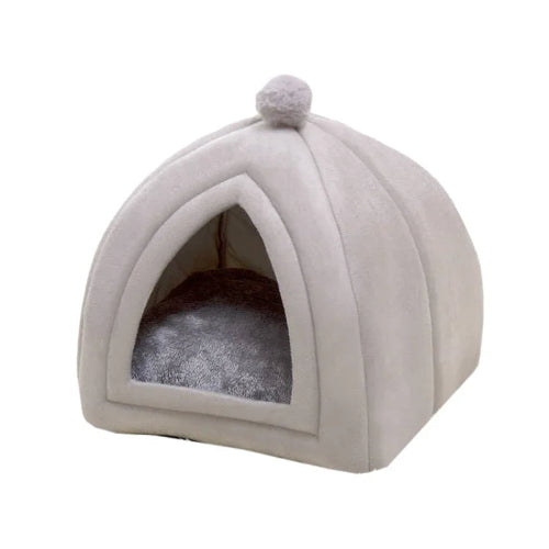 Niche pour Chihuahua en forme de tente grise – Confort maximal, parfait pour les petits chiens ou chats