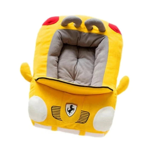 Niche pour Chihuahua en forme de voiture ferrari jaune β Confort maximal, parfait pour les petits chiens ou chats