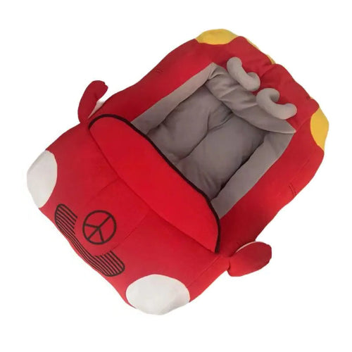 Niche pour Chihuahua en forme de voiture Mercedes rouge – Confort maximal, parfait pour les petits chiens ou chats