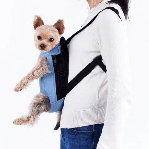 Transport : Porte-bébé ventral pour Chihuahua – Confortable et pratique, idéal pour transporter votre petit chien ou chat - vue porté