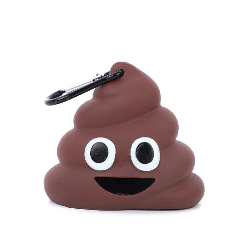Accessoire pour Chihuahua - Porte-clés avec sacs poubelle pour petit chien ou chat, en forme d'emoji caca marron