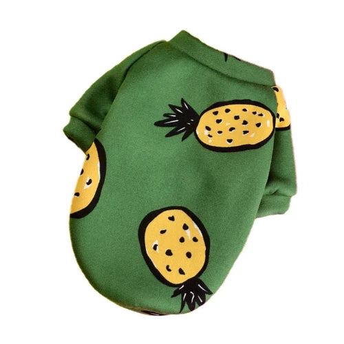 Pull pour Chihuahua vert motifs ananas â Confortable, vĂȘtement parfait pour garder votre petit chien ou chat au chaud