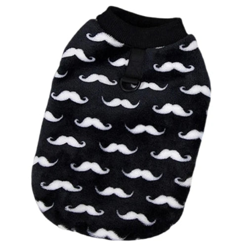 Pull pour Chihuahua noir avec motifs moustaches blanches – vêtement parfait pour garder votre petit chien ou chat au chaud
