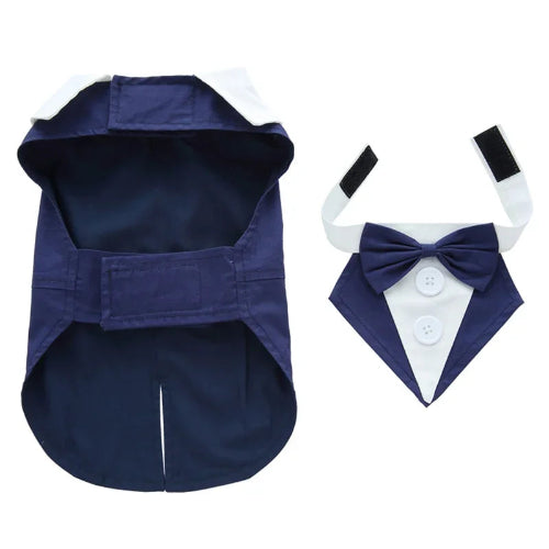 Déguisement Chihuahua : costume smoking bleu marine confortable et tendance, parfait pour les fêtes, évènements, anniversaires ou halloween – taille parfaite pour les petits chiens