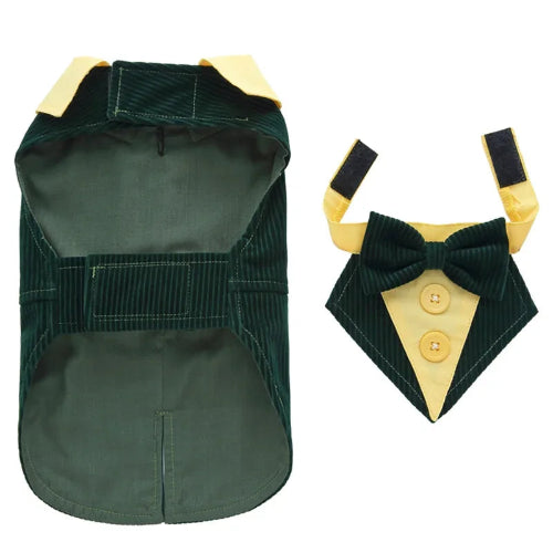 Déguisement Chihuahua : costume smoking vert en velours confortable et tendance, parfait pour les fêtes, évènements, anniversaires ou halloween – taille parfaite pour les petits chiens