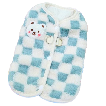 Manteau pour Chihuahua : veste à carreaux bleu et blanc – Confortable, parfait pour protéger votre petit chien ou chat pendant les promenades