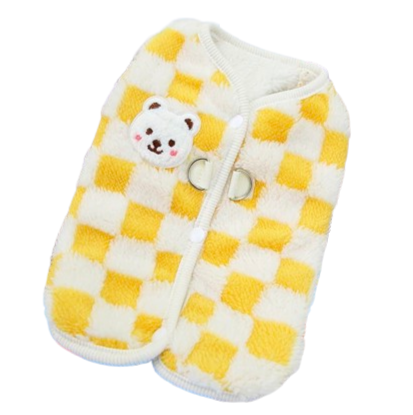 Manteau pour Chihuahua : veste à carreaux jaune et blanc – Confortable, parfait pour protéger votre petit chien ou chat pendant les promenades