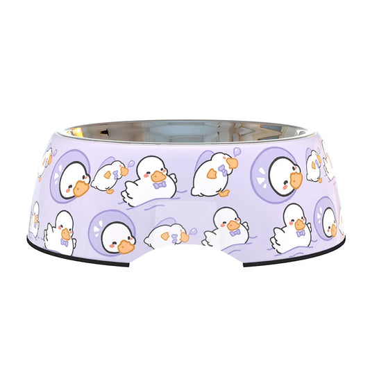 Gamelle Chien : Inox violet motifs Canards