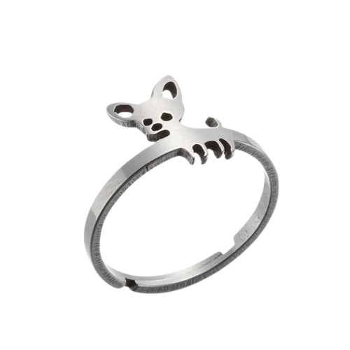 Bijoux Chihuahua : Bague Argentée Ajustable