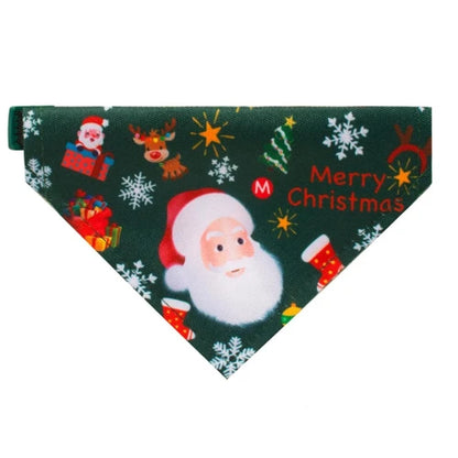 Accessoire pour Chihuahua - Bandana vert avec des motifs de Noël - idéal pour habiller votre petit chien ou chat