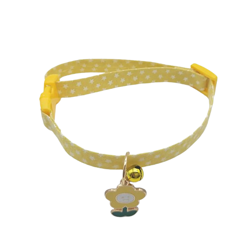 Collier Chihuahua : Fleurs Jaune