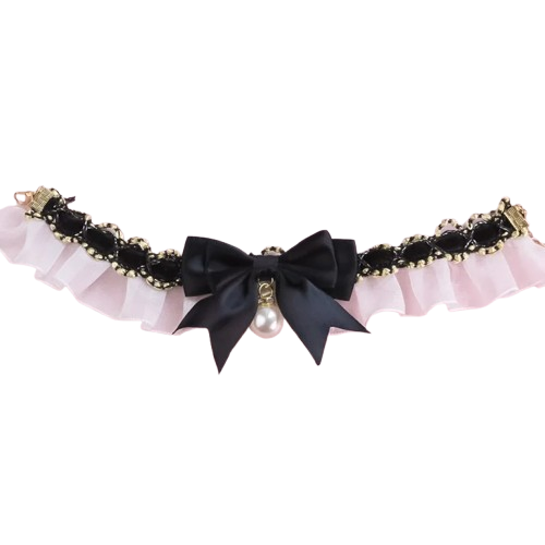 Collier pour Chihuahua avec noeud papillon noir et une perle. Elégant, pour offrir confort et sécurité à votre petit chien ou chat