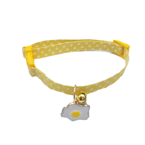 Collier pour Chihuahua jaune avec pendentif motif oeuf. Elégant, pour offrir confort et sécurité à votre petit chien ou chat