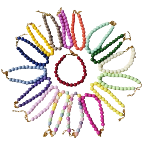 Collier Chihuahua : Petites Perles Colorées