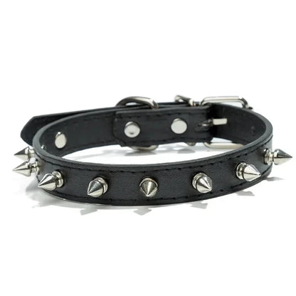 Déguisement Chihuahua : collier à pointes noir style punk confortable et tendance, parfait pour les fêtes, évènements, anniversaires ou Halloween – taille parfaite pour les petits chiens