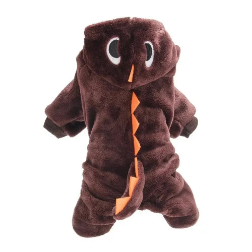 Déguisement Chihuahua : costume de dinosaure marron confortable et tendance, parfait pour les fêtes, évènements, anniversaires ou halloween – taille parfaite pour les petits chiens