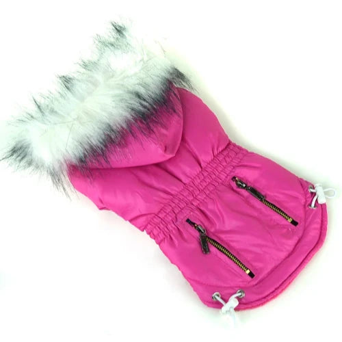 Manteau pour Chihuahua - Doudoune flashy rose – Chaude et stylée, idéale pour garder votre petit chien ou chat au chaud