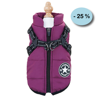 Manteau pour Chihuahua : Doudoune violette avec harnais intégré pour Chihuahua – Pratique, idéale pour votre petit chien ou chat. Article en promotion -25%