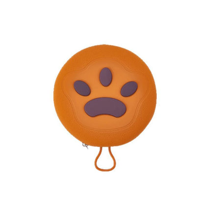 Gamelle de voyage, double compartiment, adaptée aux petits chiens et aux chats. Vendue sur la boutique Mon Petit Chihuahua. Couleur orange et marron