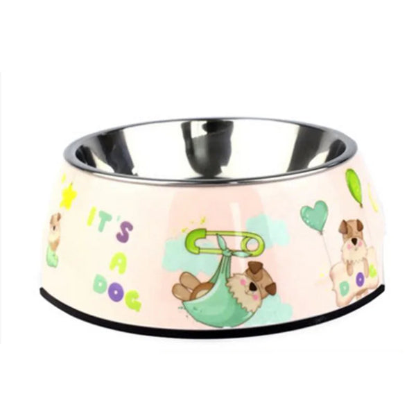 Dog Bowl: Beige Stainless Steel