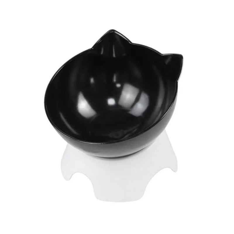 Gamelle simple en plastique résistant, surélevée. Adaptée aux petits chiens et aux chats. Vendue sur la boutique Mon Petit Chihuahua. Couleur noire