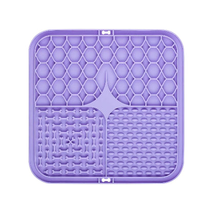 Tapis anti gloutons carré de couleur violette. Adaptée à tous les petits chiens et les chats. Vendue sur la boutique Mon Petit Chihuahua.
