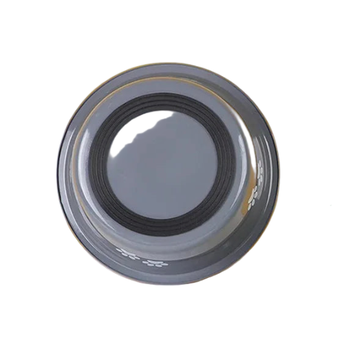 Gamelle grise en acier inoxydable. Anti dérapante pour croquettes et eau. Adaptée à tous les petits chiens et les chats. Vendue sur la boutique Mon Petit Chihuahua.