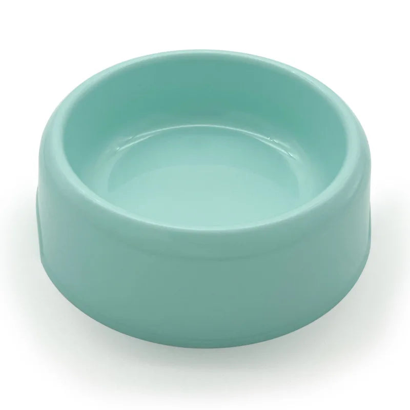 Gamelle simple en plastique résistant, couleur bleu vert. Adaptée aux petits chiens et aux chats. Vendue sur la boutique Mon Petit Chihuahua. 