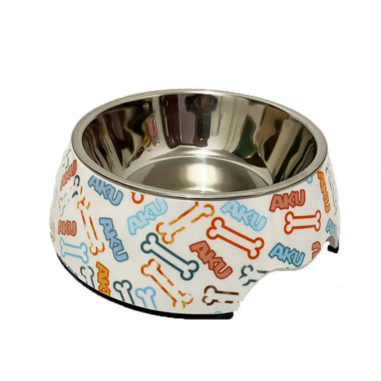 Gamelle Chien : Inox beige motifs OS