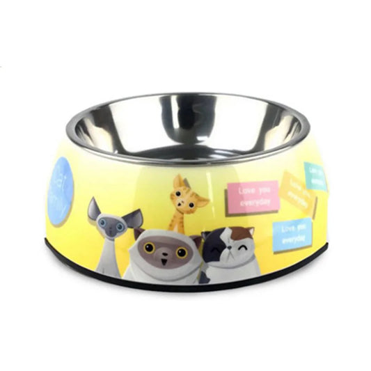 Gamelle Chien : Inox jaune motifs Chats