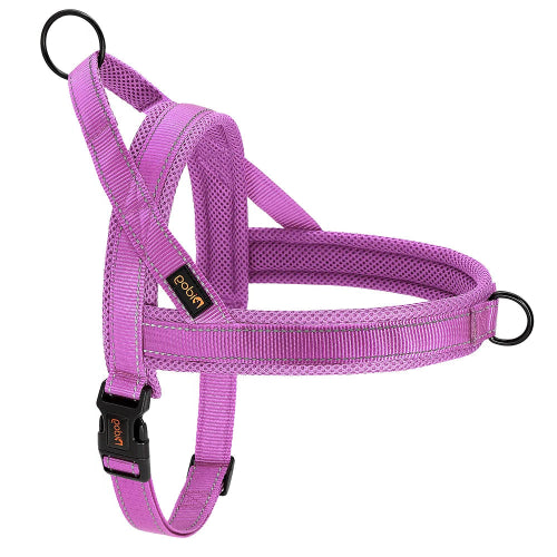 Harnais violet résistant en nylon pour chiens. Confortable, convient aux petits chiens, chihuahuas, ou aux chats. Vendu dans la boutique « Mon Petit Chihuahua »
