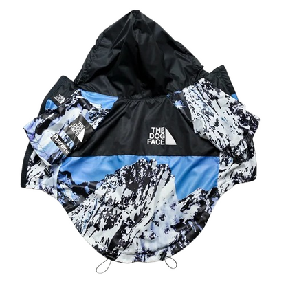 Manteau pour Chihuahua - Imperméable noir avec motif montagne – parfait pour protéger votre petit chien ou chat par temps de pluie
