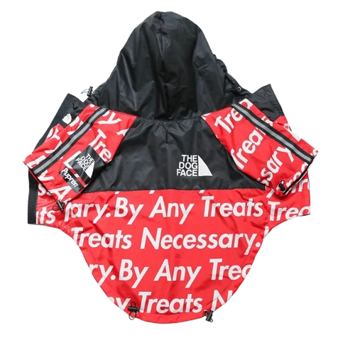 Manteau pour Chihuahua - Imperméable rouge avec écritures blanches – parfait pour protéger votre petit chien ou chat par temps de pluie