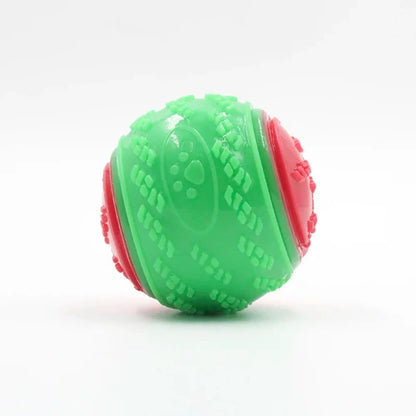Jouet pour Chihuahua : balle en silicone vert et rouge – Idéal pour stimuler et divertir votre petit chien ou chat en favorisant son activité