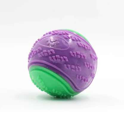 Jouet pour Chihuahua : balle en silicone vert et violet – Idéal pour stimuler et divertir votre petit chien ou chat en favorisant son activité