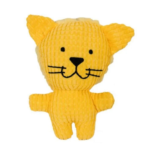 Jouet pour Chihuahua : peluche en forme de chat / lion jaune – Idéal pour occuper votre petit chien ou chat