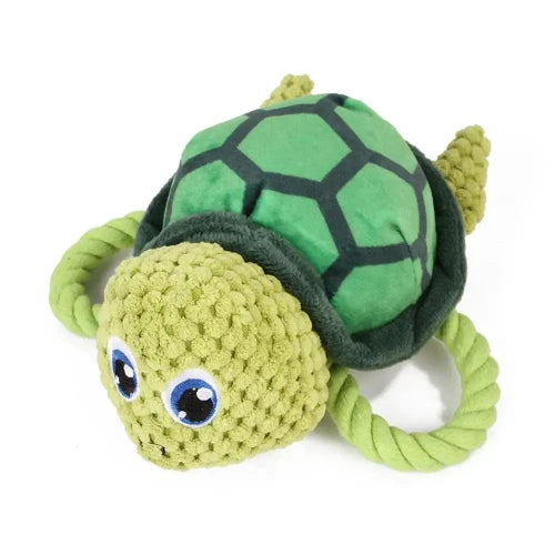 Jouet pour Chihuahua : peluche en forme de tortue verte – Idéal pour occuper et divertir votre petit chien ou chat