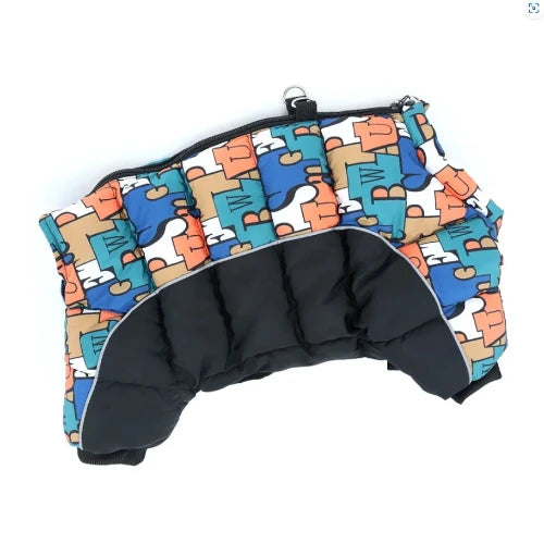 Manteau pour Chihuahua : combinaison noir motifs alphabet – Confortable, parfait pour protéger votre petit chien ou chat pendant les promenades
