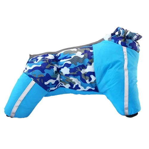 Manteau pour Chihuahua : combinaison ski camouflage bleu – Confortable, parfait pour protéger votre petit chien ou chat pendant les promenades