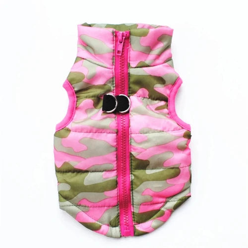 Manteau Chihuahua : Doudoune Camouflage Vert Rose