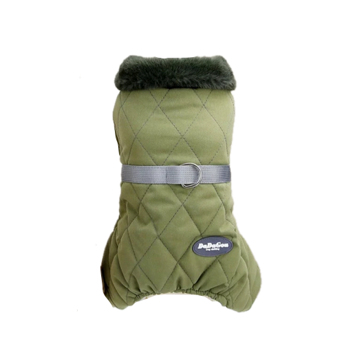 Manteau pour Chihuahua : doudoune verte avec col fourrure – Confortable, parfait pour protéger votre petit chien ou chat pendant les promenades